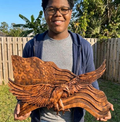 "Wings of Freedom" - Handcrafted Wooden Art